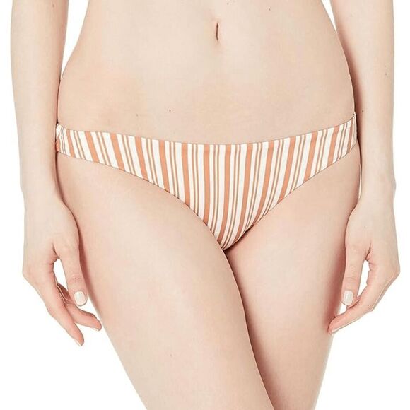 RVCA Tan Striped Medium Hipster Bikini Bottoms NWT - Picture 6 of 7